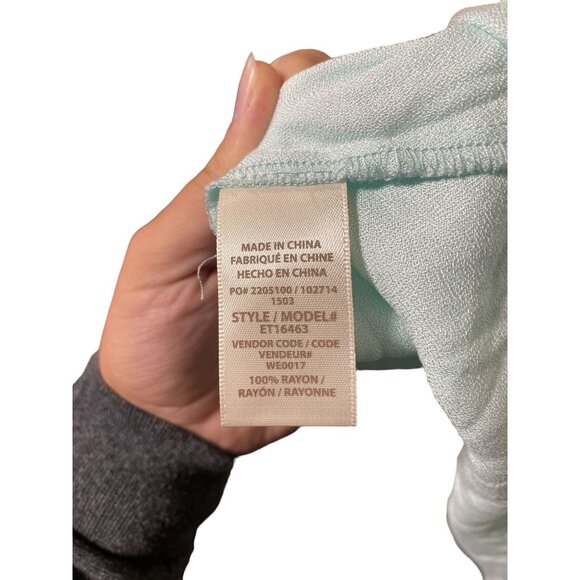 Ella Moss Aqua Tank Top with Fringe down Front scope Neck‎ - Picture 4 of 4